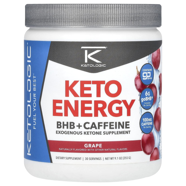 KetoLogic, Keto Energy, BHB + Koffein, Traube, 255 g