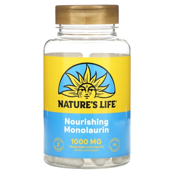 Natures Life, Nourishing Monolaurin, nährendes Monolaurin, 90 Kapseln (500 mg pro Kapsel)
