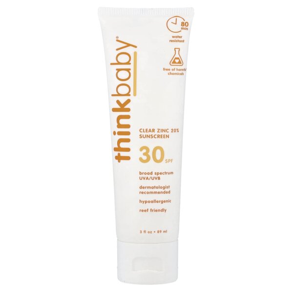 think, Thinkbaby, Clear Zinc 20% Sunscreen, Klarer Zink-20%-Sonnenschutz, LSF 30, ohne Duftstoffe, 89 ml