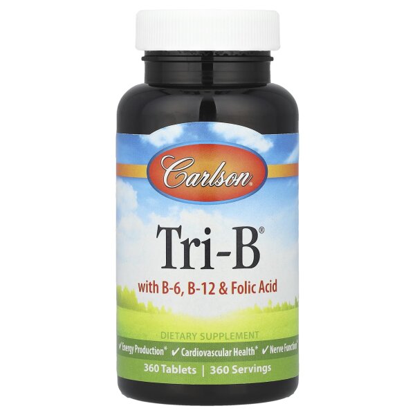Carlson, Tri-B® mit B-6, B-12 und Folsäure, 360 Tabletten