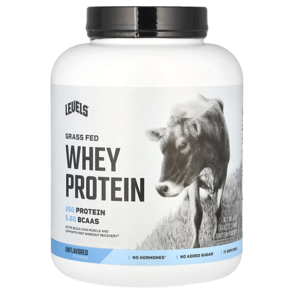Levels, Grass Fed Whey Protein Powder, Molkenproteinpulver von grasgefütterten Kühen, geschmacksneutral, 2,27 kg