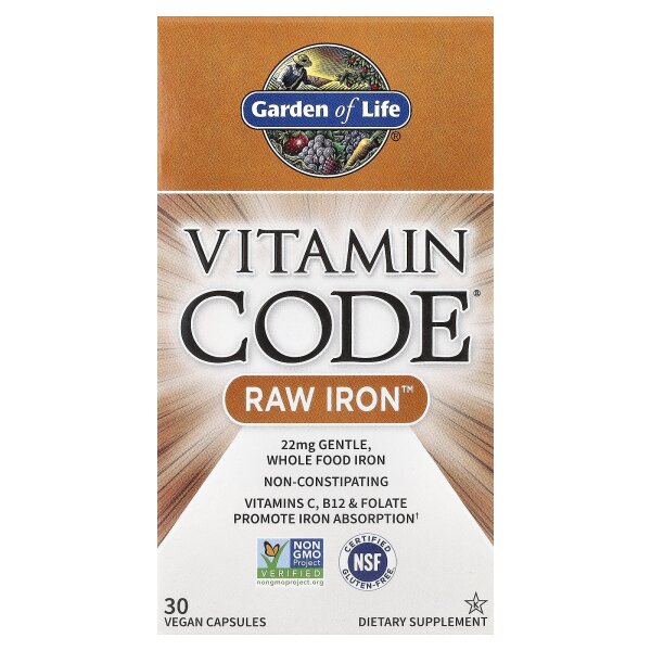 Garden of Life, Vitamin Code, RAW Iron, Eisen, 30 vegane Kapseln