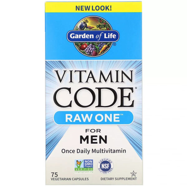 Garden of Life, Vitamin Code, RAW One, Multivitamin für Männer, 75 veg. Kapseln
