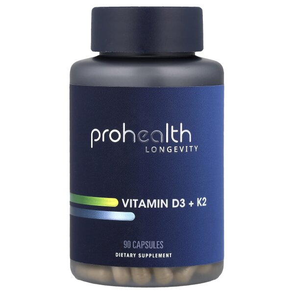 ProHealth Longevity, Vitamin D3 + K2, 90 Kapseln