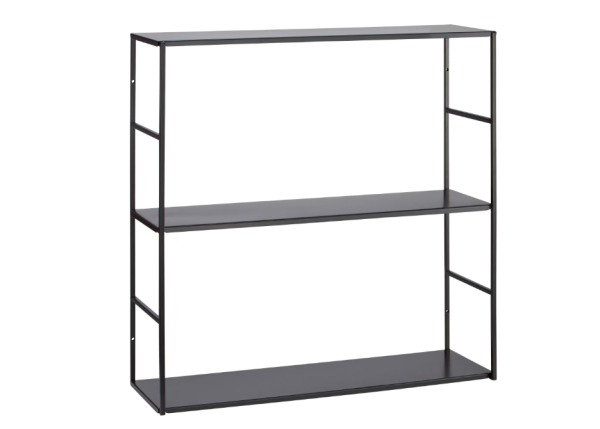 Hängeregal aus Metall 60 cm x 60 cm x 20 cm Schwarz matt B-WARE