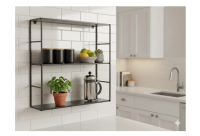 Hängeregal aus Metall 60 cm x 60 cm x 20 cm Schwarz matt B-WARE