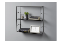 Hängeregal aus Metall 60 cm x 60 cm x 20 cm Schwarz matt B-WARE