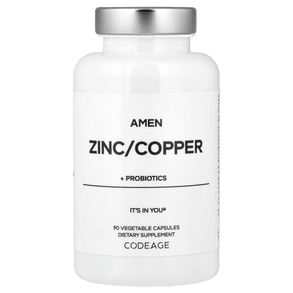 Codeage, Zink/Kupfer + Probiotika, 90 pflanzliche Kapseln