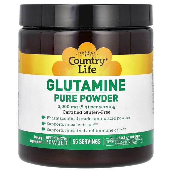 Country Life, Glutamine Pure Powder, reines Glutaminpulver, 275 g