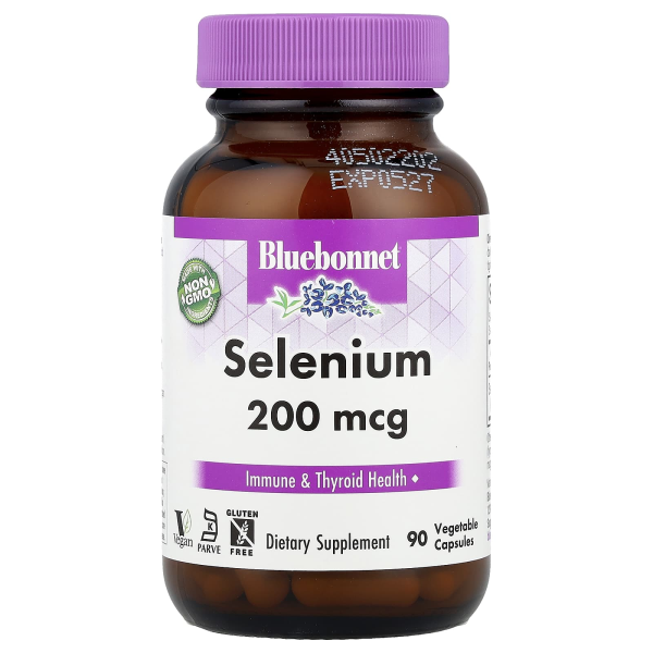 Bluebonnet Nutrition, Selenium, Selen, 200 mcg, 90 pflanzliche Kapseln