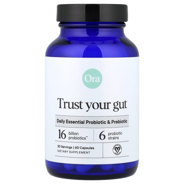 Ora, Trust Your Gut, tägliches essenzielles Probiotikum und Präbiotikum, 60 Kapseln