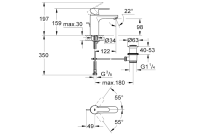 GROHE Get, Waschtischarmatur, wassersparend Badarmatur, 16cm hoch, chrom, B-WARE