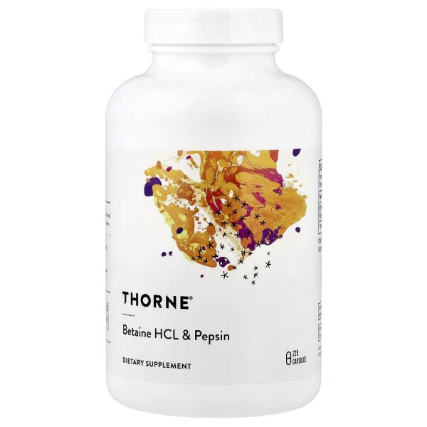 Thorne, Betain HCL und Pepsin, 225 Kapseln