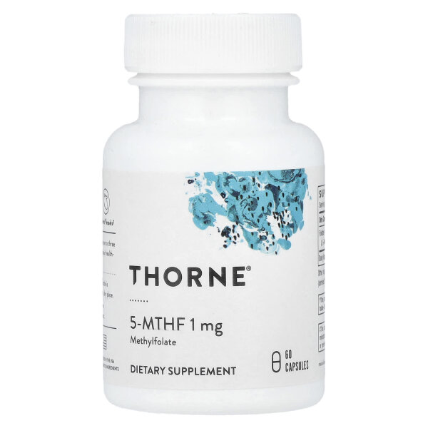 Thorne, 5-MTHF, L5-Methyltetrahydrofolat, 1 mg, 60 Kapseln