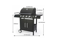 El Fuego Gasgrill San Angelo 4+1 Brenner ca. 119,5 x 110,5 x 53 cm