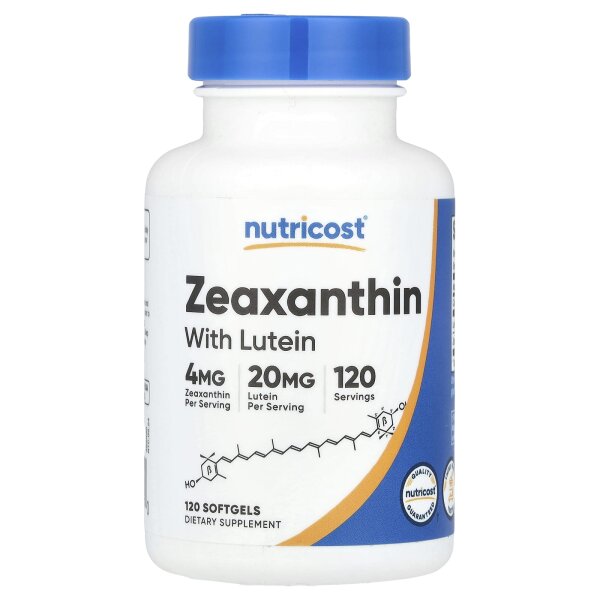 Nutricost, Zeaxanthin mit Lutein, 120 Weichkapseln