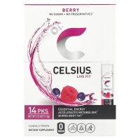 Celsius, Live Fit, Beere, 14 On-The-Go-Päckchen, je 5,11 g