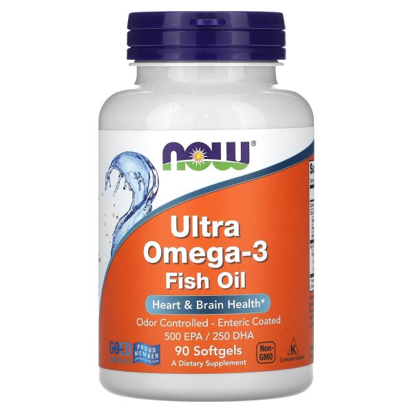 NOW Foods, Ultra Omega-3 Fish Oil, Omega-3-Fischöl, 90 Weichkapseln