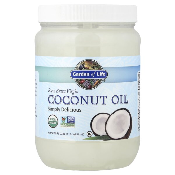 Garden of Life, Raw Extra Virgin Coconut Oil, rohes extra natives Kokosnussöl, 858 ml