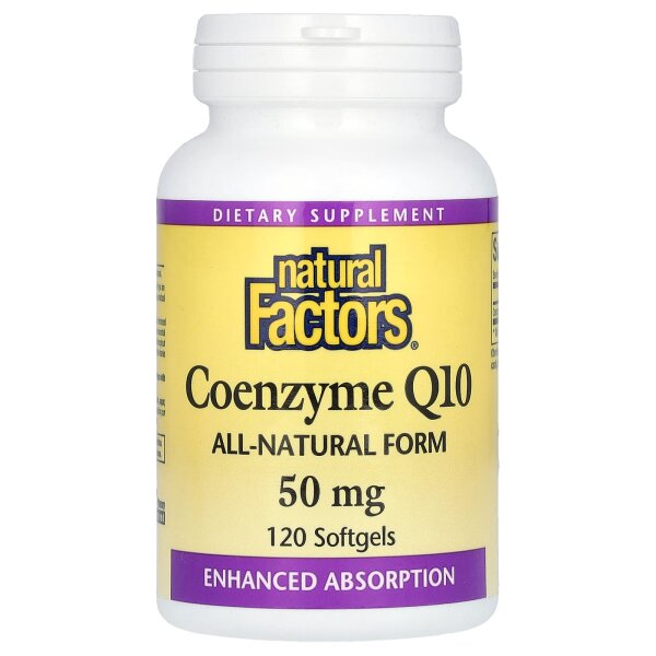 Natural Factors, Coenzyme Q10, Coenzym CoQ10, 50 mg, 120 Weichkapseln