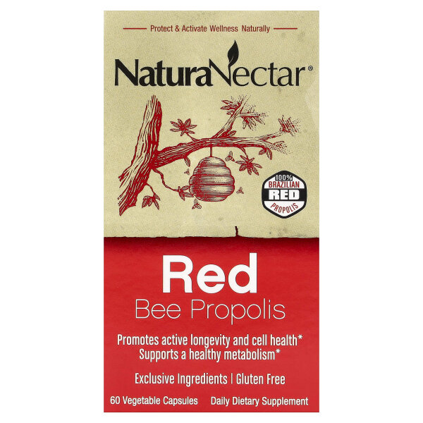 NaturaNectar, Rotes Bienen-Propolis, 60 pflanzliche Kapseln