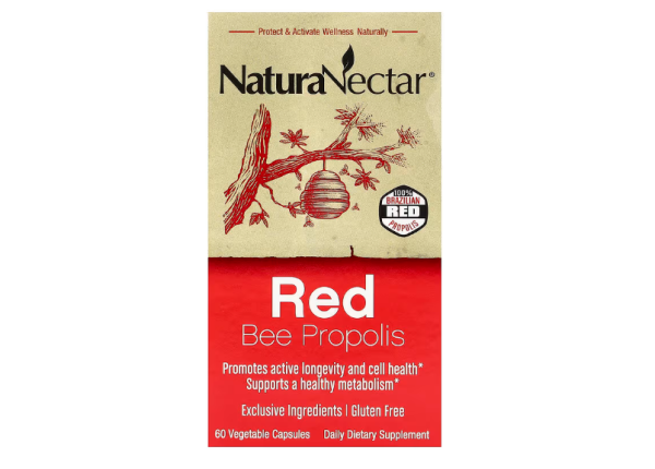 NaturaNectar, Rotes Bienen-Propolis, 60 pflanzliche Kapseln
