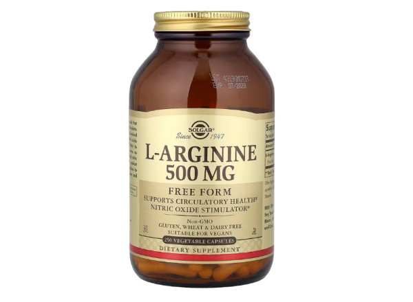 Solgar, L-Arginin, freie Form, 500 mg, 250 pflanzliche Kapseln