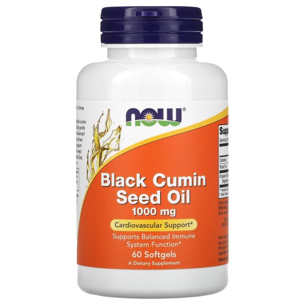 NOW Foods, Black Cumin Seed Oil, Schwarzkümmelöl, 1.000 mg, 60 Weichkapseln
