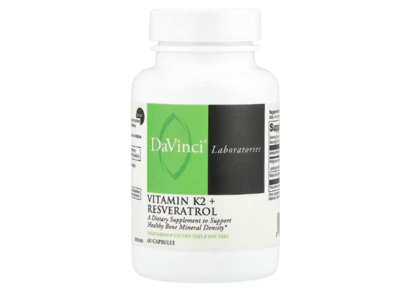 DaVinci Laboratories, Vitamin K2 + Resveratrol, 60 Kapseln
