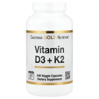 California Gold Nutrition, Vitamin D3 und K2, 240 pflanzliche Kapseln