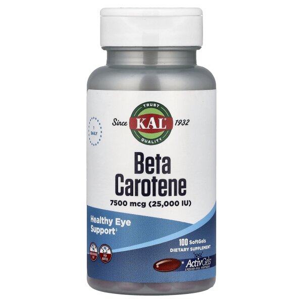 KAL, Betacarotin, 7.500 mcg (25.000 IU), 100 Weichkapseln