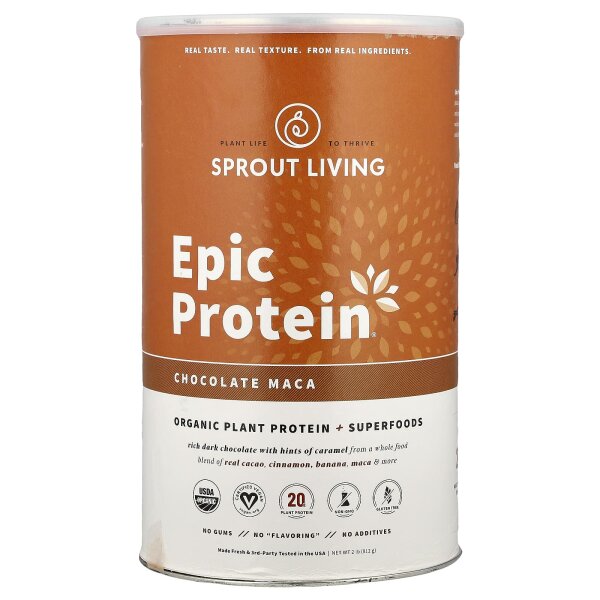 Sprout Living, pflanzliches Bio-Protein und Superfoods, Schokoladen-Maca, 912 g