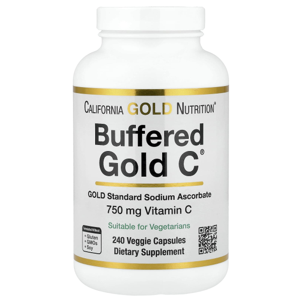 California Gold Nutrition, gepuffertes Vitamin C, 750 mg. 240 Kapseln