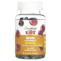 Lifeable, Eisen und Vitamin C, für Kinder, Traubengeschmack, 60 Fruchtgummis