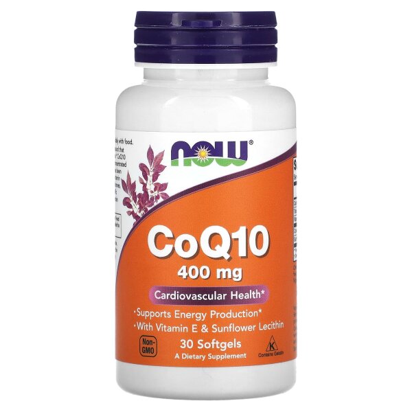 NOW Foods, CoQ10 mit Vitamin E und Sonnenblumenlecithin, 30 Weichkapseln