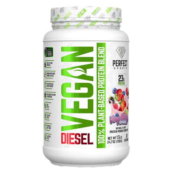PERFECT Sports, Diesel, Vegan, 100% pflanzliche Proteinmischung, Very Berry Splash, 700 g
