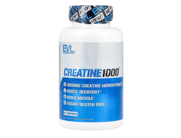 EVLution Nutrition, Creatine1000®, Kreatin, 120 pflanzliche Kapseln (500 mg pro Kapsel)
