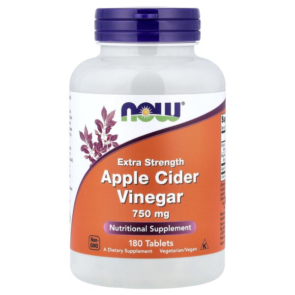NOW Foods, Apple Cider Vinegar, Apfelessig, 750 mg, 180 Tabletten