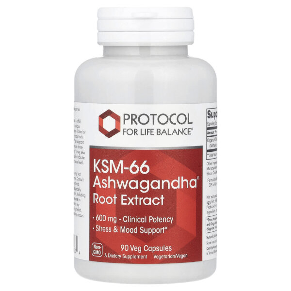 Protocol for Life Balance, Ashwagandha®-Wurzelextrakt, 600 mg, 90 pflanzliche Kapseln