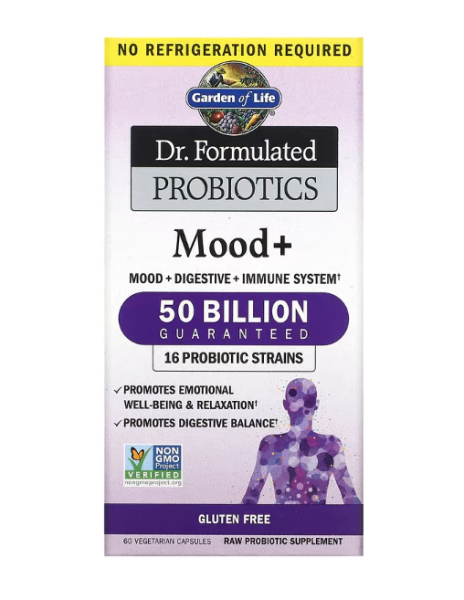 Garden of Life, Dr. Formulated Probiotics, Mood+, Probiotika, 60 Kapseln