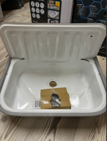 Stahl-Ausgussbecken Weiß Waschbecken - minimale...