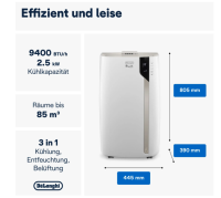 DeLonghi Klimagerät Mobil Pinguino Extreme PAC EX93...