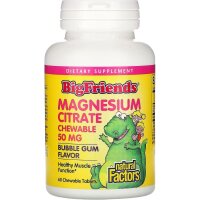 Natural Factors Big Friends Magnesium Citrate Bubble Gum...