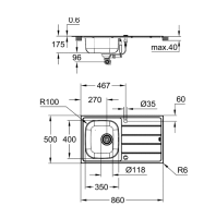 Grohe Set aus Einbauspüle und Küchenarmatur Edelstahl, B-Ware