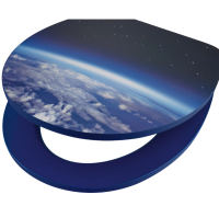 baliv WC-Sitz Karia mit Absenkautomatik MDF Holzkern Weltall