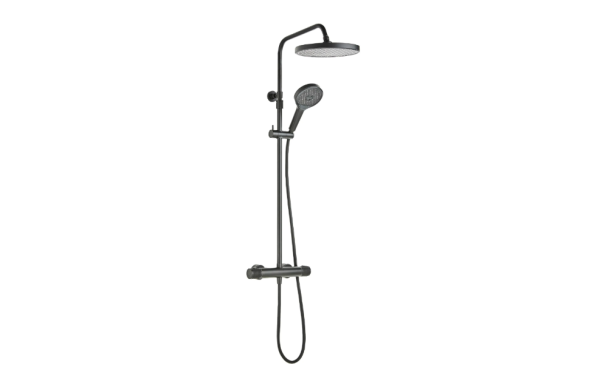 Schöner Wohnen Duschsystem mit Thermostat Glaia Wassersparend Schwarz Matt
