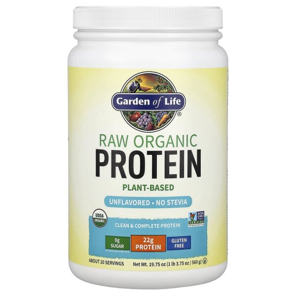 Garden of Life, Organic Plant Formula, Bio-Protein ohne Geschmack, 560 g