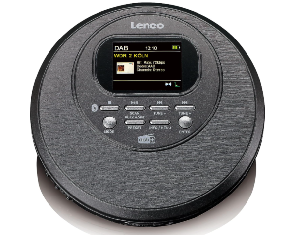 Lenco CD-500 Tragbarer CD-Player - Diskman - Bluetooth Walkman, schwarz