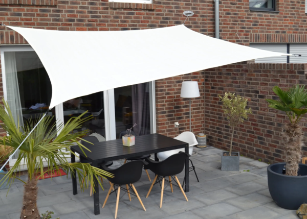 Floracord Vierecksonnensegel HDPE Weiß 250 cm x 300 cm
