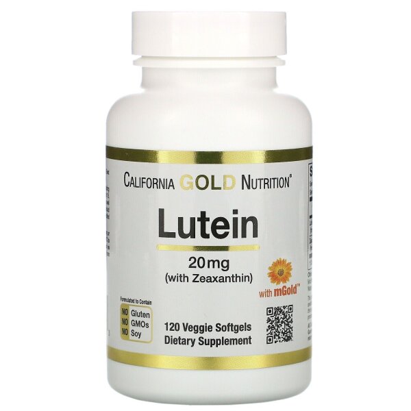 California Gold Nutrition, MHD 03 / 2026 Lutein mit Zeaxanthin, 20 mg, 120 pflanzliche Kapseln #1